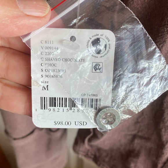 Free People NWT Tiny Button-Up Long Sleeve Collared Ribbed Cotton Top medium - Picture 14 of 16